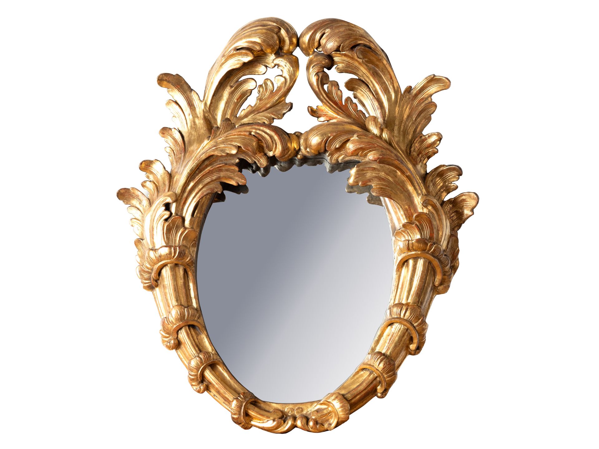 Baroque wall mirror, Late Louis XIV, Lime wood carved & gilded