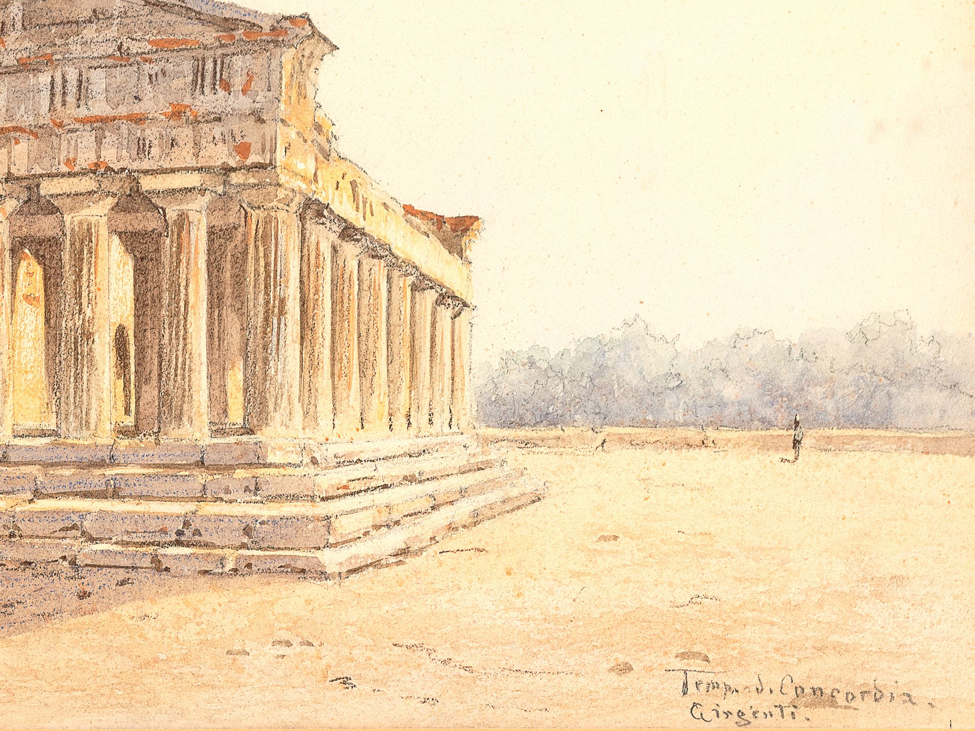 Unknown painter, Temple of Concordia - Image 3 of 4