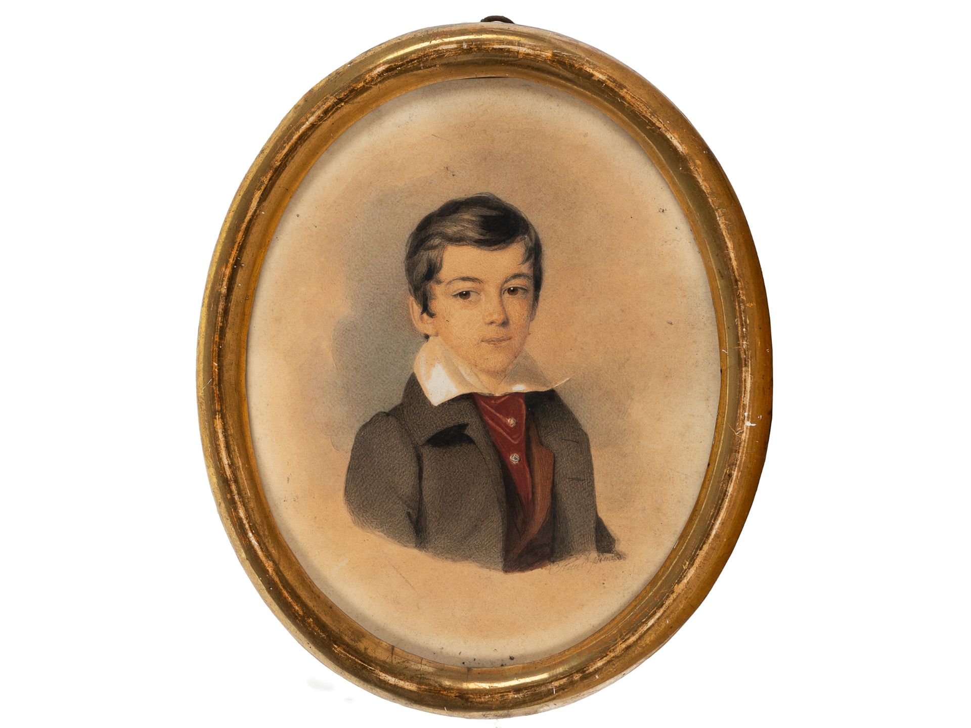 Andreas Staub, Mariakirch in Alsace 1806 - 1839 Vienna, Boy's portrait - Image 2 of 3