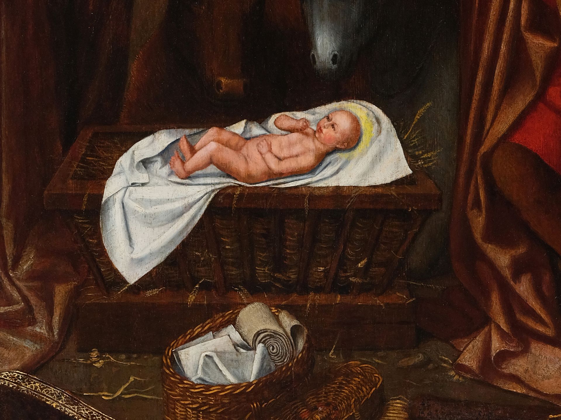 Ambrose Benson, Milan 1495 - 1550 Flanders/Belgium, Adoration of the Child - Image 5 of 7