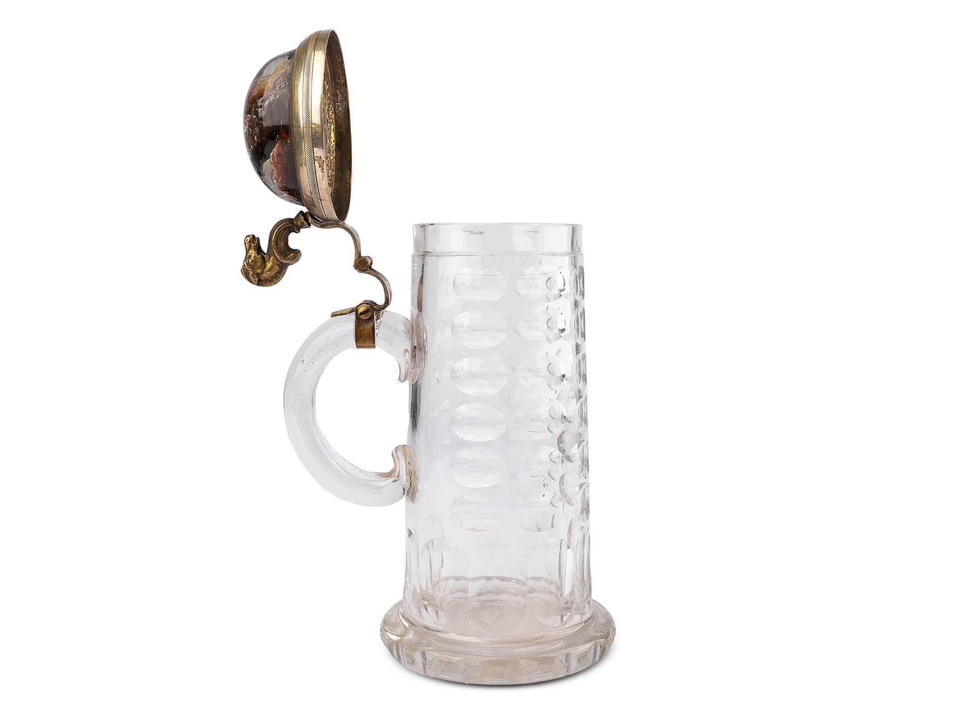 Beer jug with dog head, Glass - Image 3 of 4