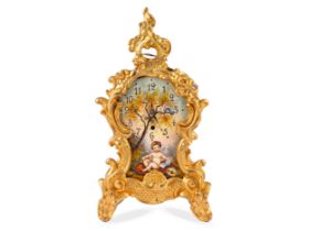 Wiener Emaille-Uhr, Um 1900, Bronze vergoldet