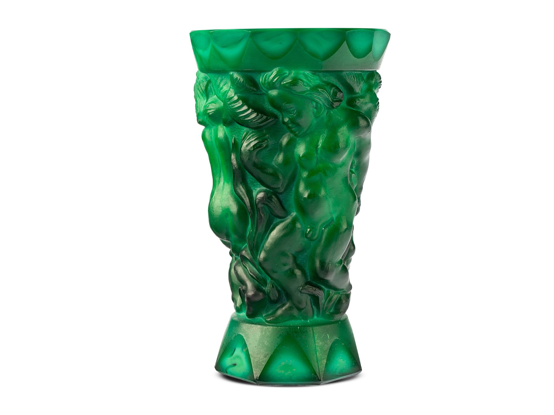 Vase, Art Deco, Malachite glass