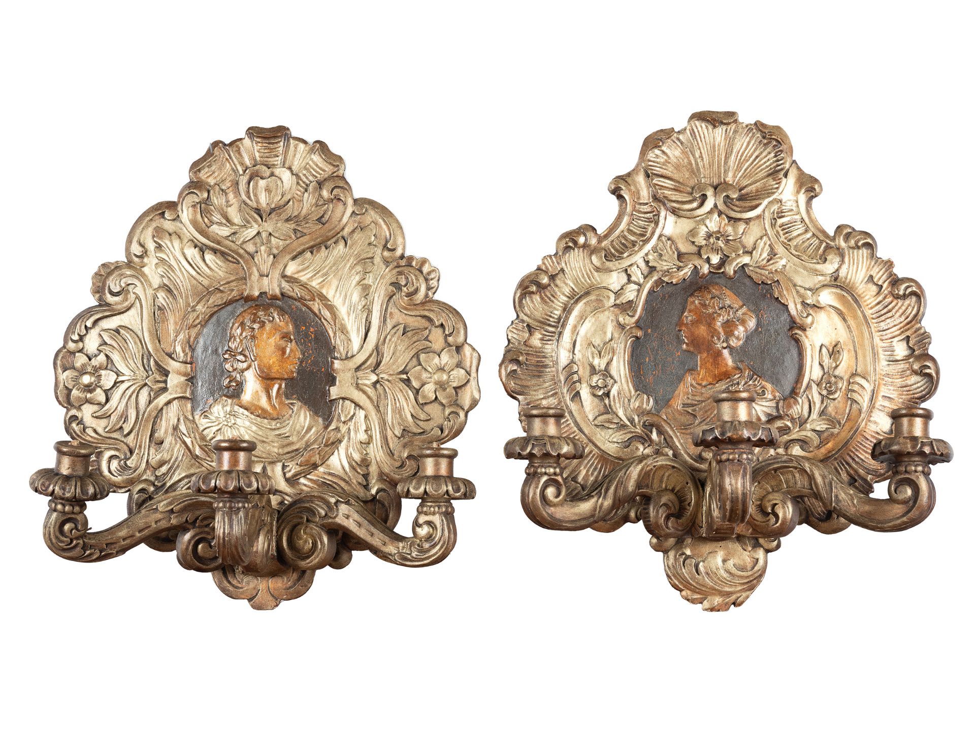 Pair of chandelier appliques, Italy/Southern Germany, 18th century