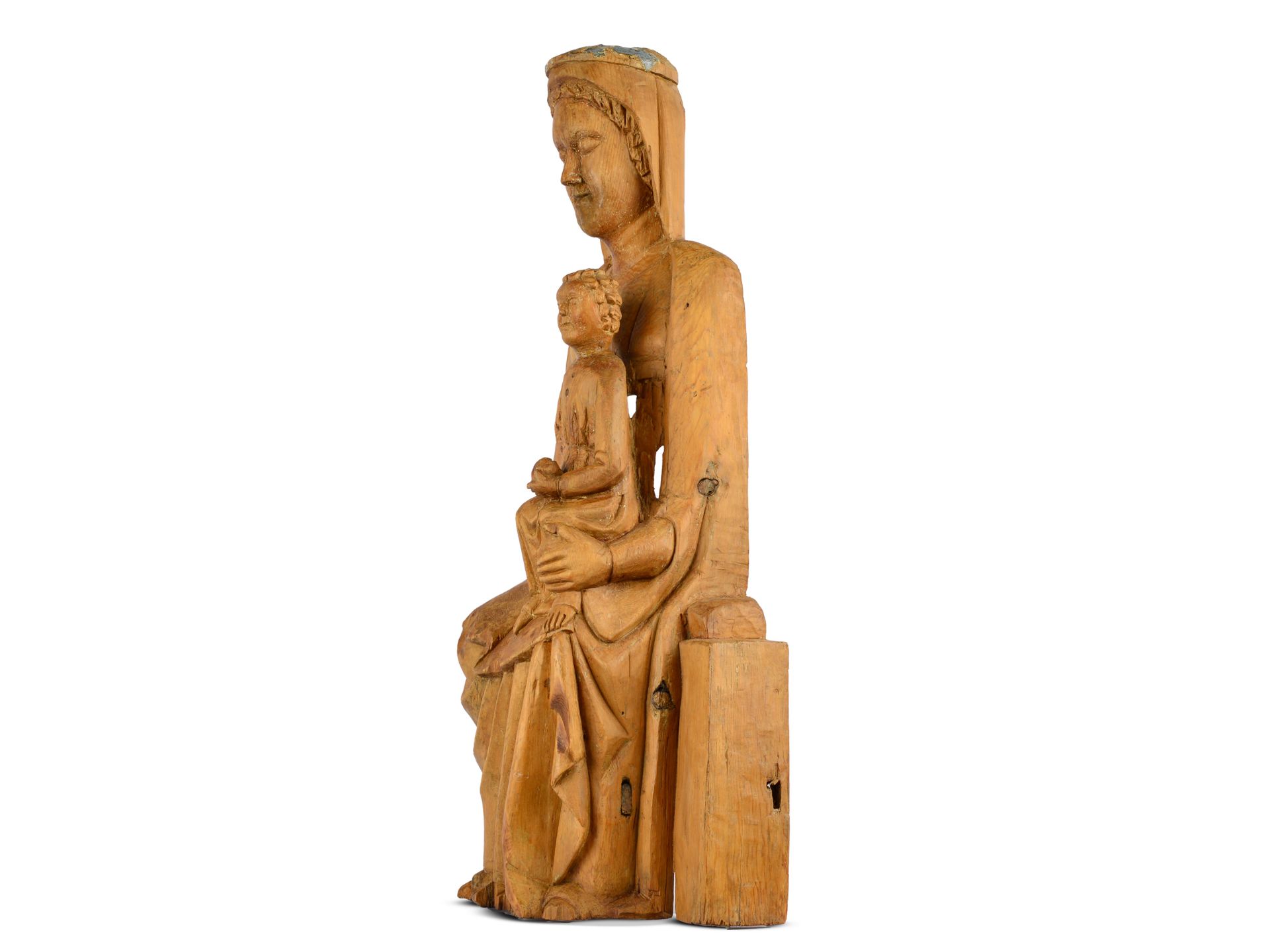 Late Romanesque Madonna, "Sedes Sapientiae", Switzerland/Wallis - Image 3 of 4