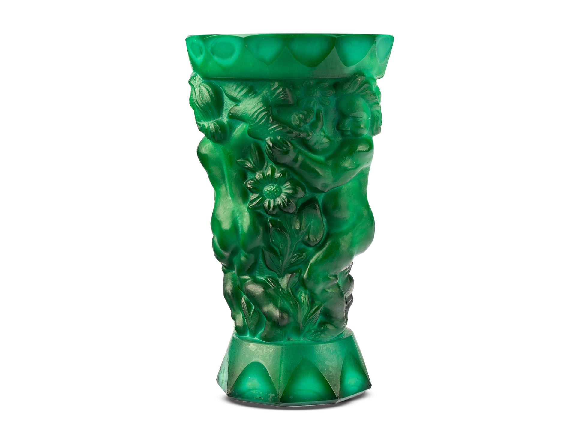 Vase, Art Deco, Malachite glass - Image 2 of 4