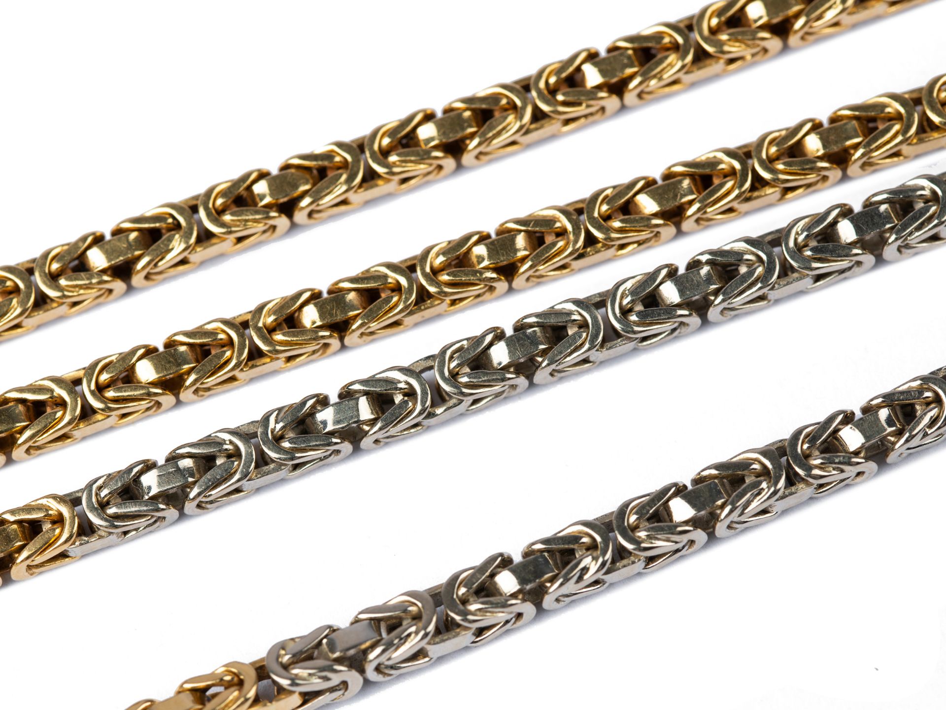 King necklace bicolour, 18kt yellow & white gold - Image 2 of 4