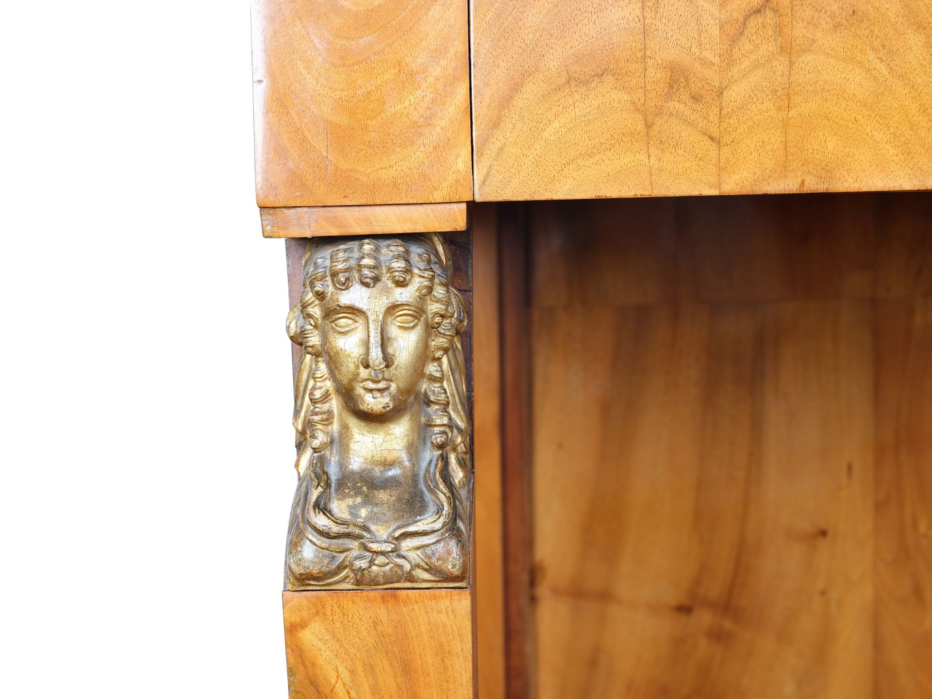 Console with caryatid heads after antiquity, Biedermeier, Around 1830 - Image 3 of 4