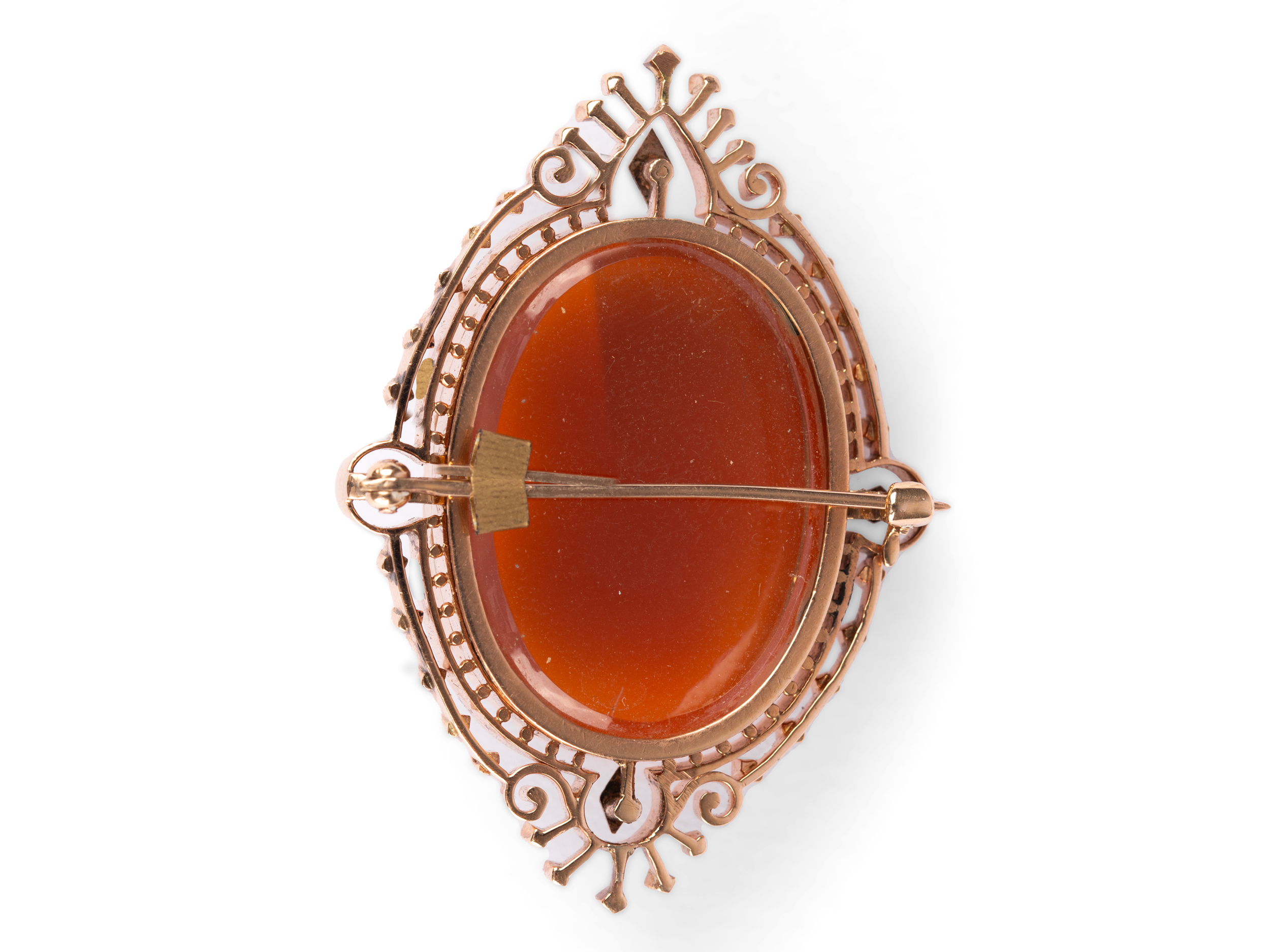 Oval brooch with stone cameo, France?, Around 1870 - Image 2 of 2