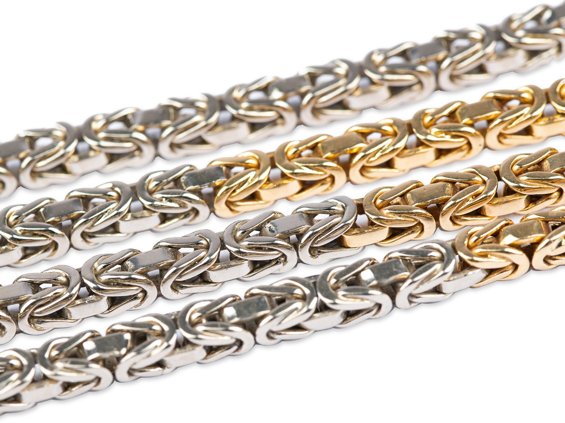 King necklace bicolour, 18kt yellow & white gold - Image 3 of 4