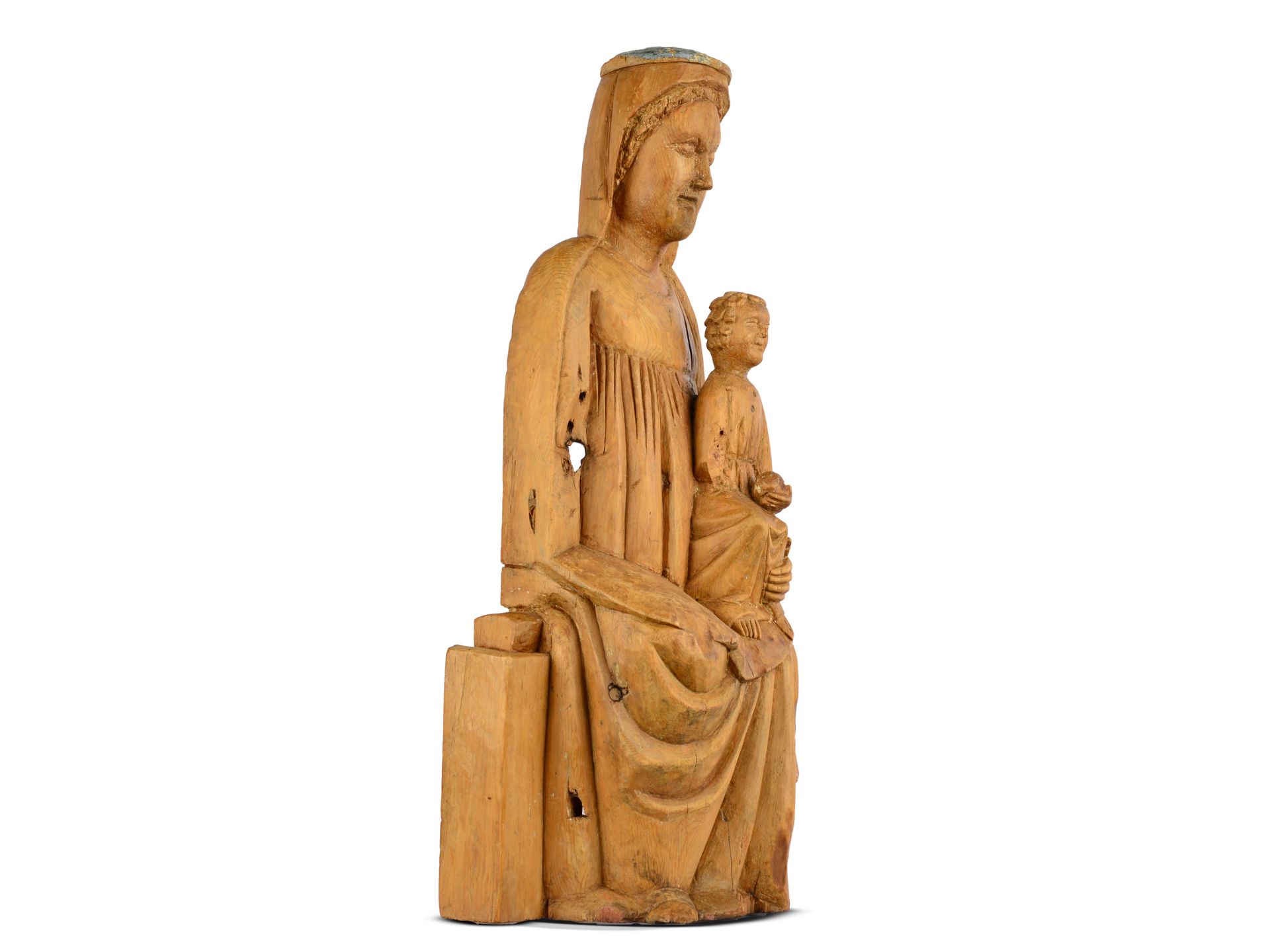 Late Romanesque Madonna, "Sedes Sapientiae", Switzerland/Wallis - Image 2 of 4