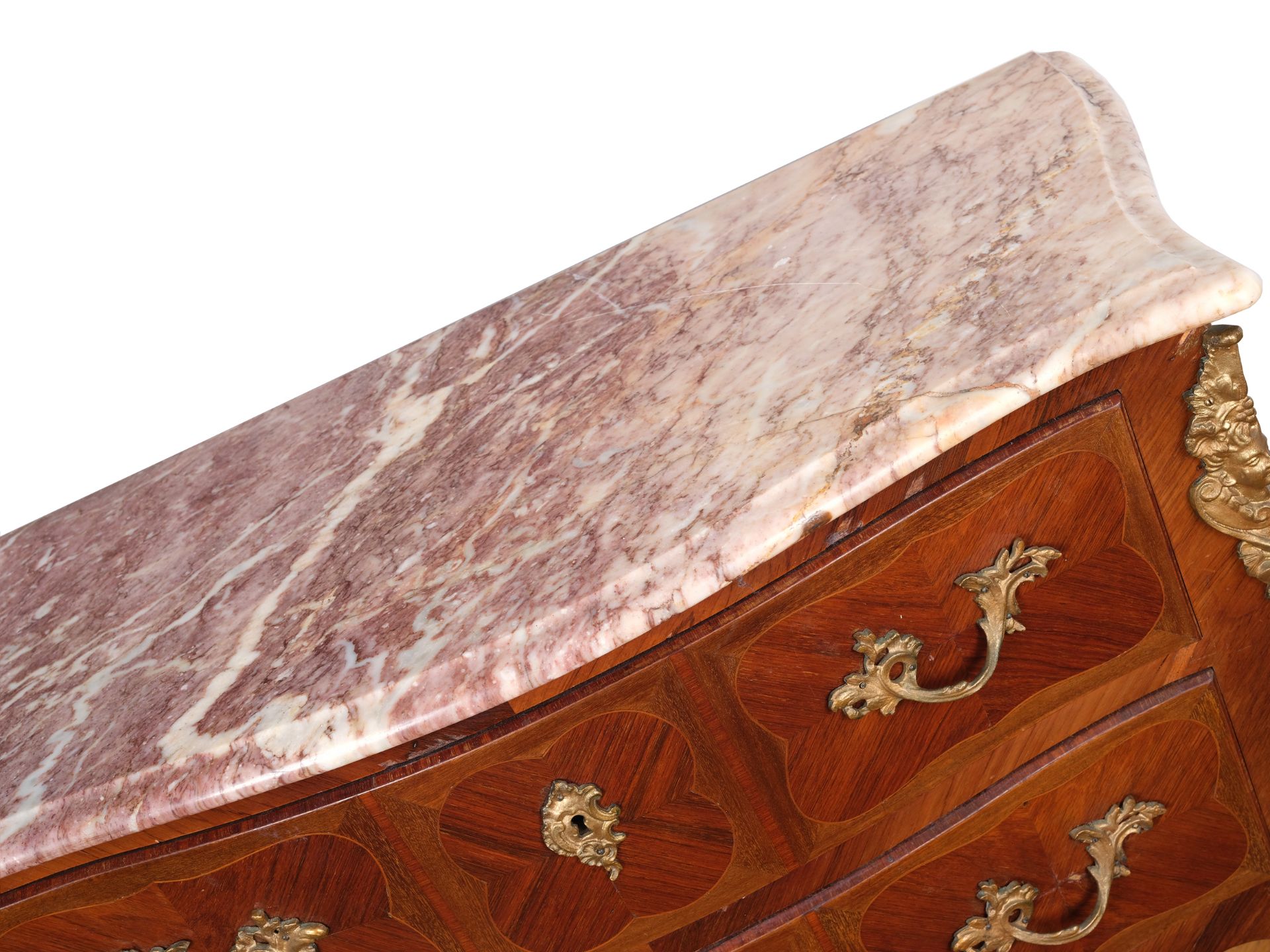 Chest with drawers and marble top, Linear inlaid, Two drawers - Image 3 of 5