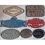 Selection (7) of cast-iron WAGONPLATES of various vintages and including R Y Pickering, Metro