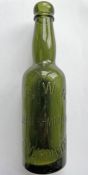 Great Western Railway (GWR) glass BEER BOTTLE (green variant) marked with company title and '