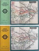 Pair of 'Stingemore' London Underground linen-card POCKET MAPS, both are c1928/29, with pale green
