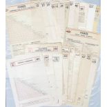 Quantity (23) of London Transport 1930s-60s bus paper & card FARECHARTS for RTs etc and for a
