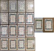 Quantity (18) of 1930s-80s London Transport CERTIFICATES OF SERVICE that were presented to long-