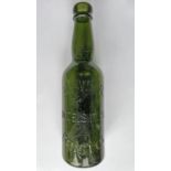 Great Western Railway (GWR) green glass BEER BOTTLE marked with company title and 'Hotels Dept,