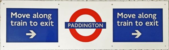 London Underground enamel PLATFORM SIGN from Paddington Station and from the Circle, District and