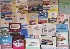 Large quantity (50+) of 1930s-60s bus MANUFACTURERS' BROCHURES & SPECIFICATION SHEEETS etc.