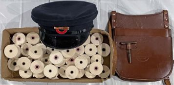 London bus conductor items comprising a HAT (medium to large size, very good condition) with