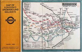 1927 'Stingemore' London Underground linen-card POCKET MAP, this being the 4th issue and dated