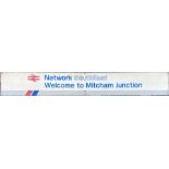 Network SouthEast STATION SIGN 'Welcome to Mitcham Junction'. Formerly a junction between the