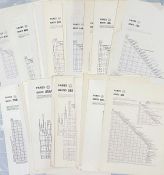 Large quantity (50+) of 1960s London Transport FARECHARTS for RT & RF buses & coaches and for routes