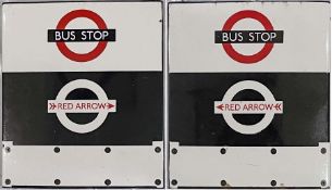 London Transport enamel BUS & RED ARROW STOP FLAG. These were used from the late 1960s until the