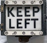 Road Traffic SIGN 'KEEP LEFT'. A c. late-1950s/early 1960s box designed to be illuminated by