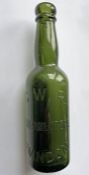 Great Western Railway (GWR) glass BEER BOTTLE (green variant) marked with company title and '