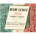 1939 London Transport panel POSTER 'Rugby League Final, Wembley Stadium' by Charles Mozley (1915-91)
