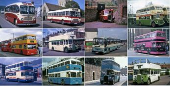 Very large quantity (approx 330) of 35mm Agfachrome & Perutzchrome COLOUR SLIDES of buses and