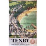 1946 Great Western Railway (GWR) double-royal size POSTER 'Tenby' by Ronald Lampitt (1906-1988).