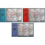 Selection (3) of 'Stingemore' London Underground linen-card POCKET MAPS comprising c1930 with