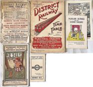 Selection (5) of early District Railway ephemera comprising TIMETABLE BOOKLETS dated June 1873 (