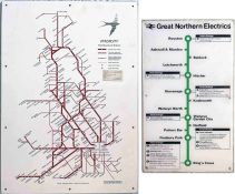 Pair of British Railways carriage ROUTE DIAGRAMS, the first a 1993 "Intercity Routes of Britain" (