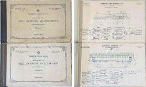 1915 Italian State Railways ALBUMS (2 large-format volumes) of TYPES OF LOCOMOTIVES AND RAILCARS.