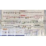 Selection (5) of London Underground car LINE DIAGRAMS comprising Bakerloo Line dated 5/79, Central