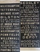 1950s/60s Wolverhampton Corporation TROLLEYBUS DESTINATION BLIND. A complete, linen blind mostly