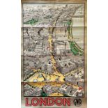 1936 Great Western Railway (GWR) double-royal size POSTER 'London' by Ernest Coffin (1868-1944). One