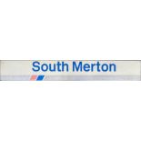 Network SouthEast STATION PLATFORM SIGN from South Merton on the former SR Sutton Loop line now