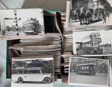 From the David Harvey Photographic Archive: a box of 750+ b&w, postcard-size PHOTOGRAPHS of buses