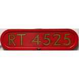 London Transport RT-bus bonnet FLEETNUMBER PLATE from RT 4525. The original RT 4525, a green '