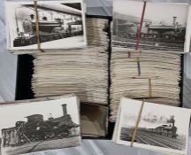 From the David Harvey Photographic Archive: a box of 1,400+ b&w, postcard-size PHOTOGRAPHS of LNWR