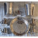 Quantity (8 items) of Great Western Railway (GWR) silverplate TABLEWARE, marked GWR Hotels or