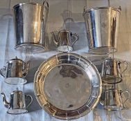Quantity (8 items) of Great Western Railway (GWR) silverplate TABLEWARE, marked GWR Hotels or