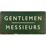 British Railways (Southern Region) enamel SIGN 'GENTLEMEN / MESSIEURS' from the harbour arm platform
