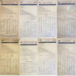 Selection (4) of 1940s London Transport double-sided, card TRAM FARECHARTS for routes 6 & 8-20 dated