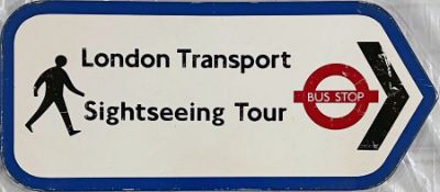 c1970s London Transport STREET DIRECTION SIGN 'London Transport Sightseeing Tour'. In highway